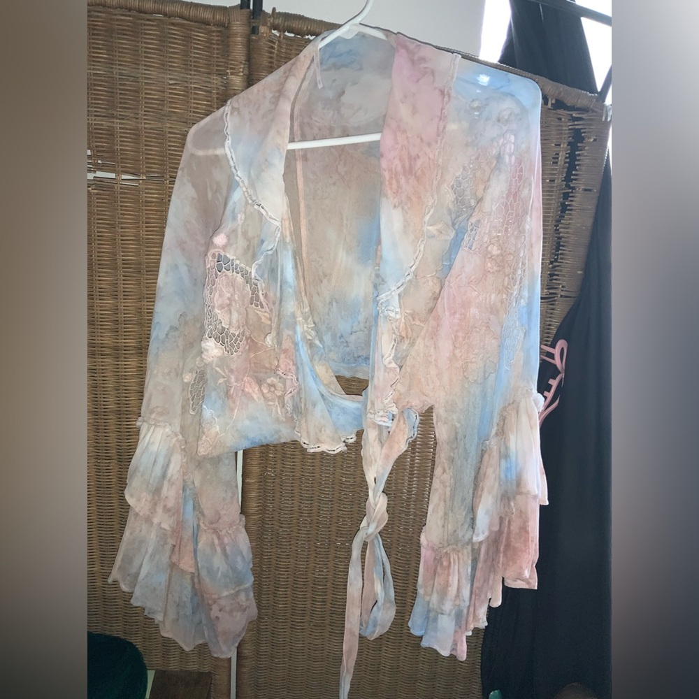 Free People Pastel Wrap Blouse